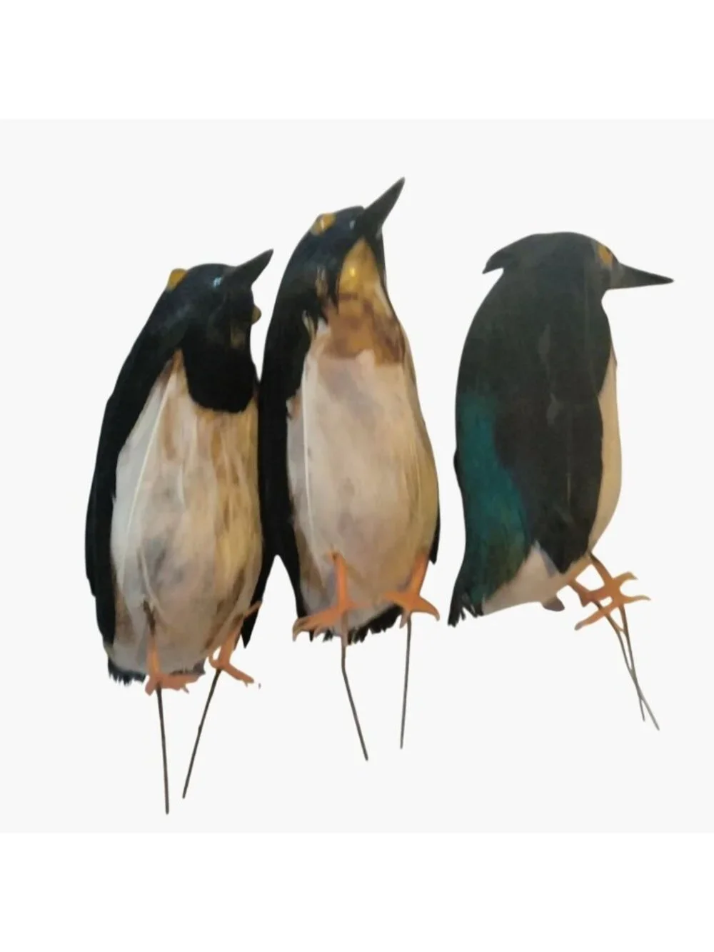 Penguin Figurine Feathered Craft Pick Floral Arrangement Diorama 3 inch Lot 8